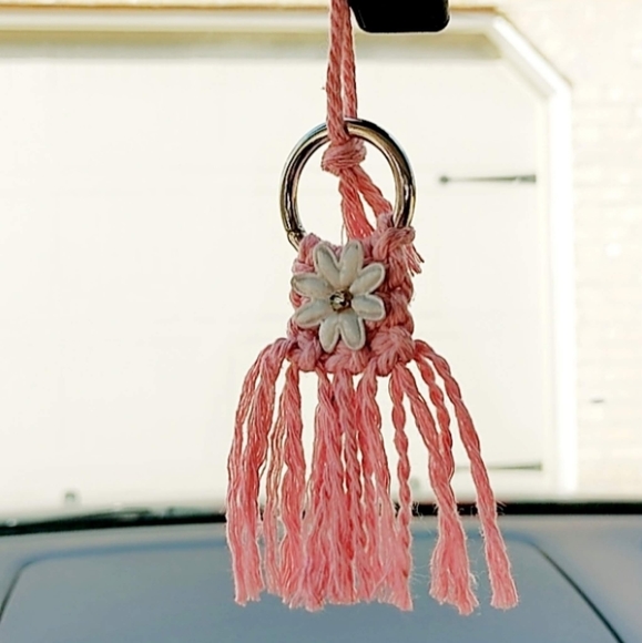 Handmade Macrame Rearview Mirror Accessories - Picture 2 of 4